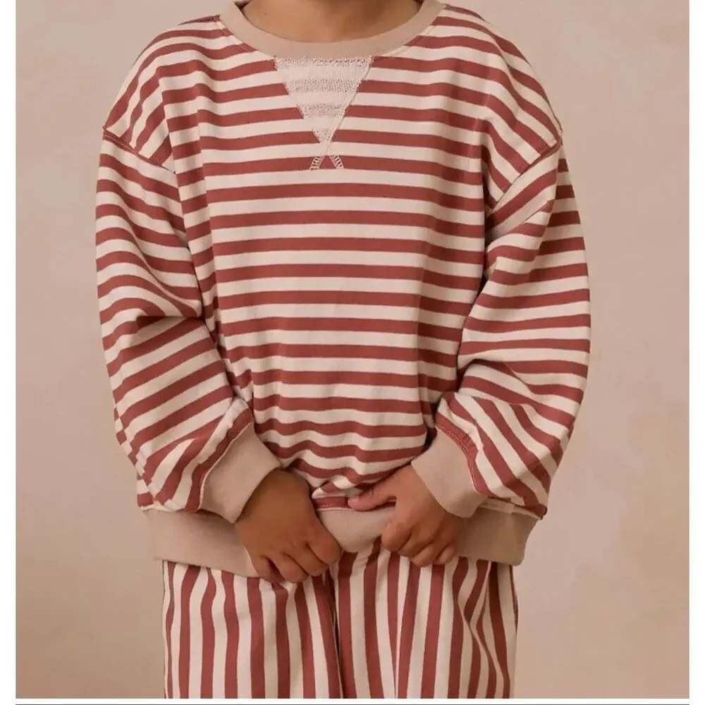Rylee + Cru OVERSIZED CREW || POPPY STRIPE size 14